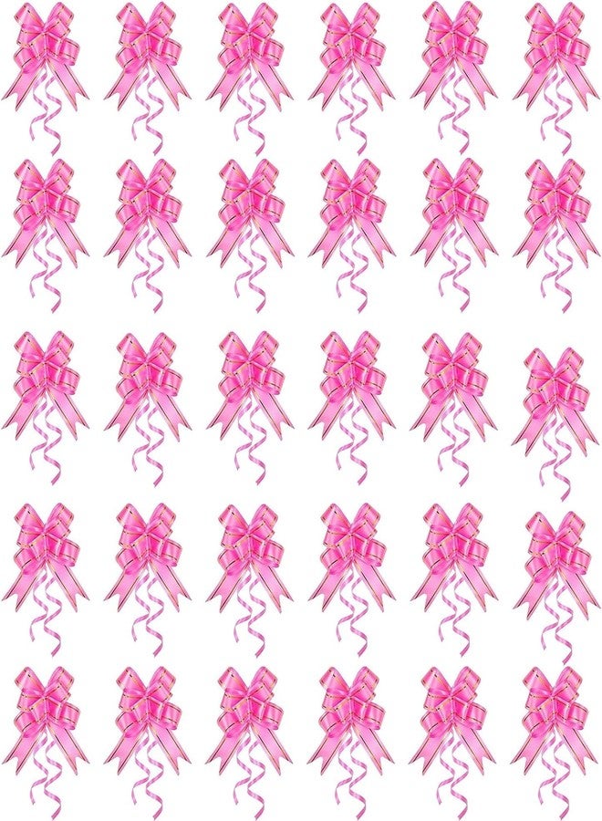 Chocozone 100Pcs Pull Flower Ribbon for Gift Wrap & Decoration Multicolor Pull Ribbon Bows (Size : 15) Pull Ribbons for Gift Wrapping (Pink) - Image 1
